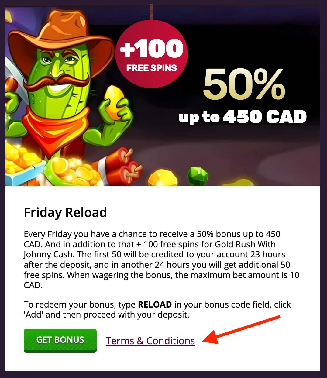 casino reload bonuses