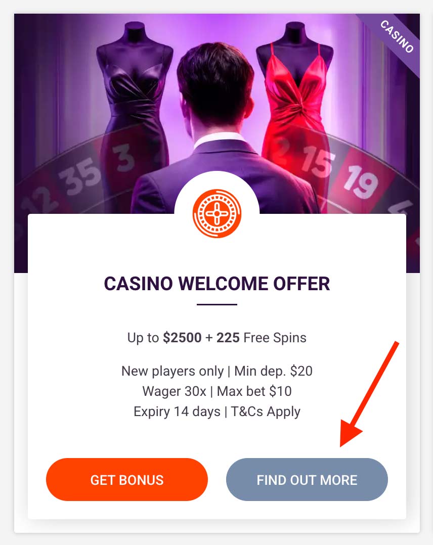 get casino welcome bonus